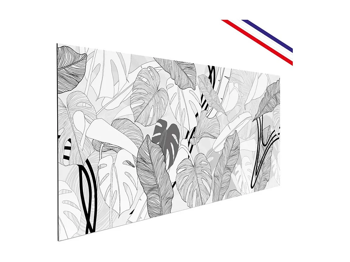 Fond de hotte en aluminium - floral noir - 70x90 cm