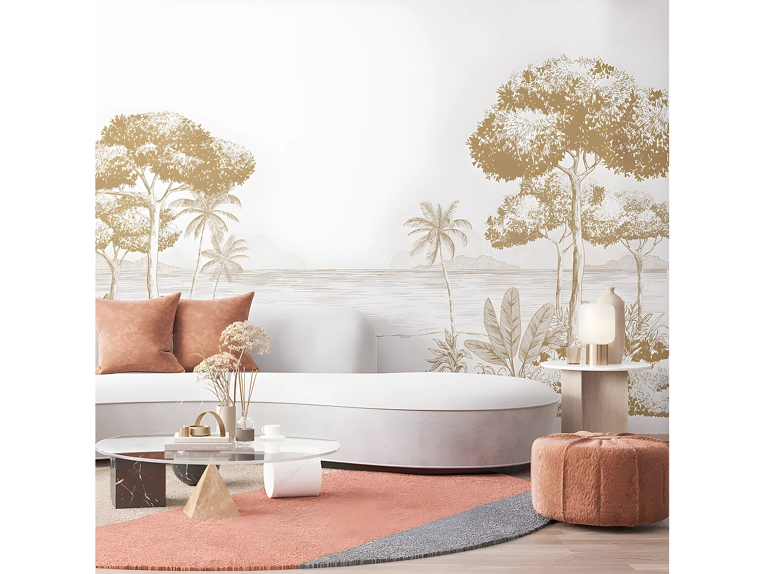 Papier Peint Panoramique L432xH270cm - La Plage Pecan - Papier intissé 150gr/m2