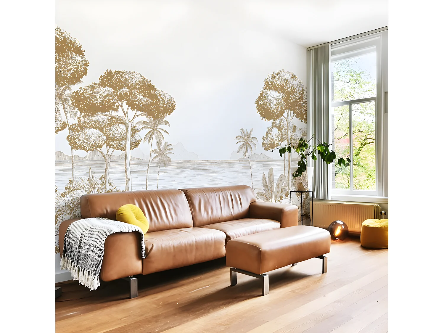 Papier Peint Panoramique L432xH270cm - La Plage Pecan - Papier intissé 150gr/m2