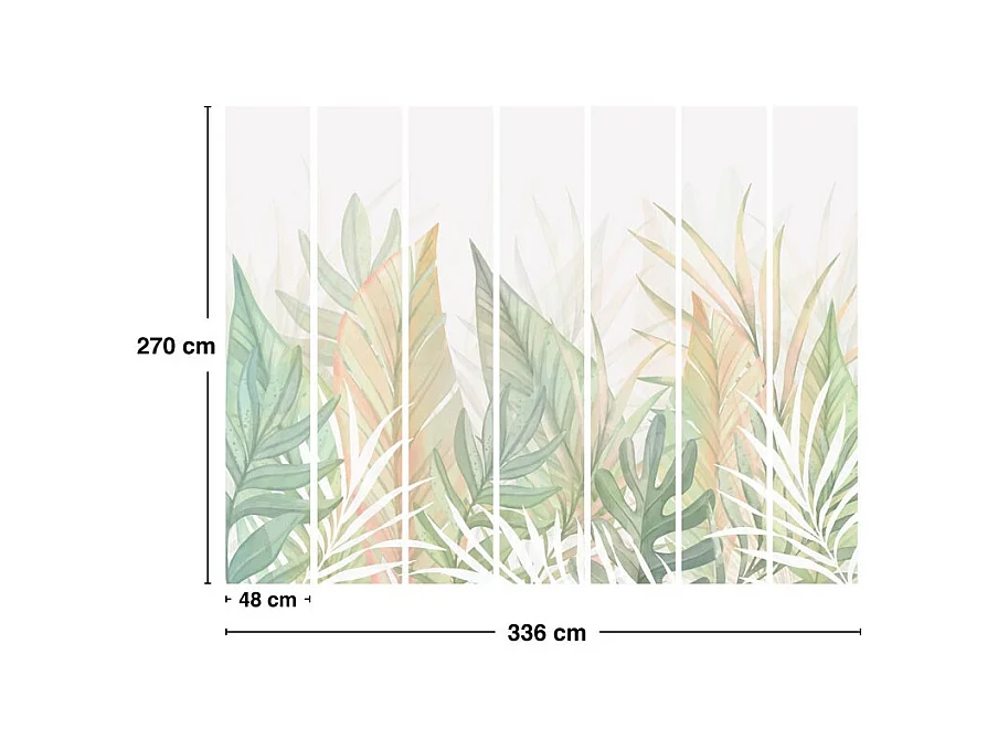 Papier peint panoramique - Cérès - Vert - intissé : 150g/m² - 7 lés : 336x270cm