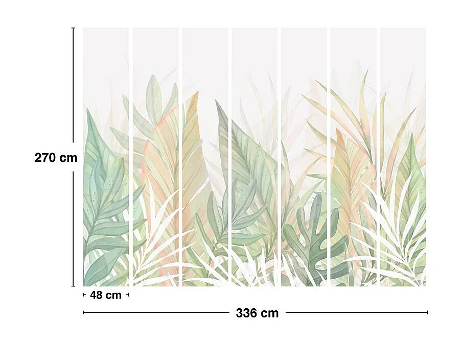 Papier peint panoramique - Cérès - Vert - intissé : 150g/m² - 7 lés : 336x270cm