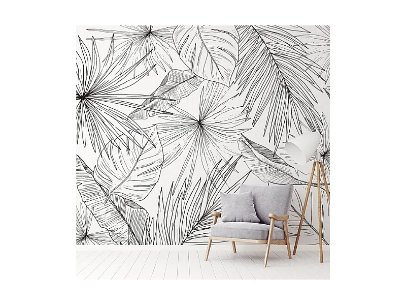 Papier peint panoramique - Lamnar - Noir - intissé : 150g/m² - 7 lés : 336x270cm