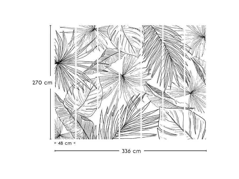 Papier peint panoramique - Lamnar - Noir - intissé : 150g/m² - 7 lés : 336x270cm