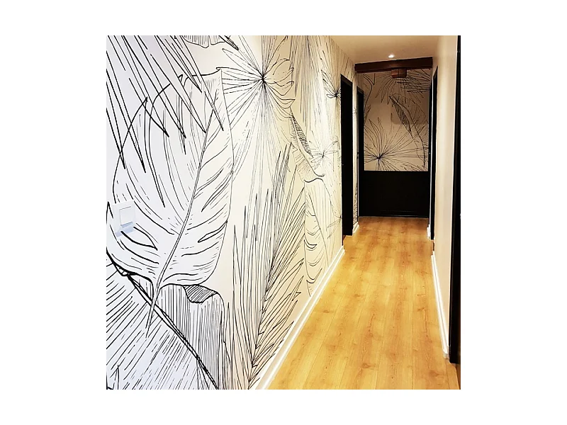 Papier peint panoramique - Lamnar - Noir - intissé : 150g/m² - 7 lés : 336x270cm