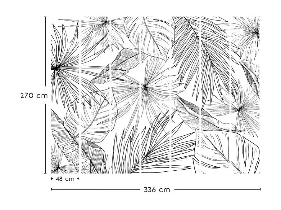 Papier peint panoramique - Lamnar - Noir - intissé : 150g/m² - 7 lés : 336x270cm