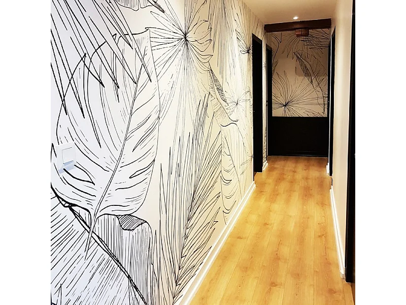 Papier peint panoramique - Lamnar - Noir - intissé : 150g/m² - 7 lés : 336x270cm