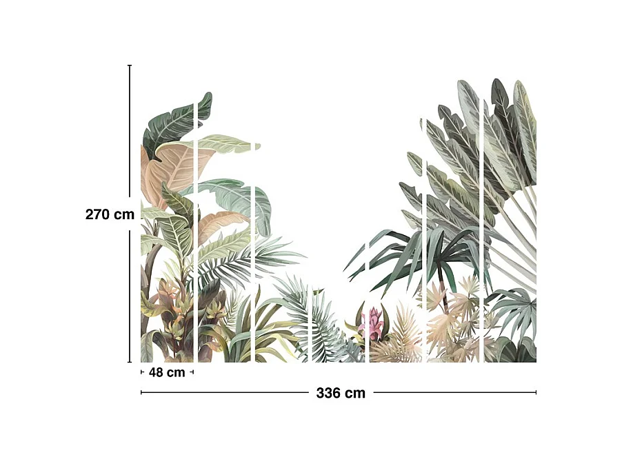 Papier peint panoramique - Harmonie - Vert - intissé : 150g/m² - 7 lés : 336x270cm