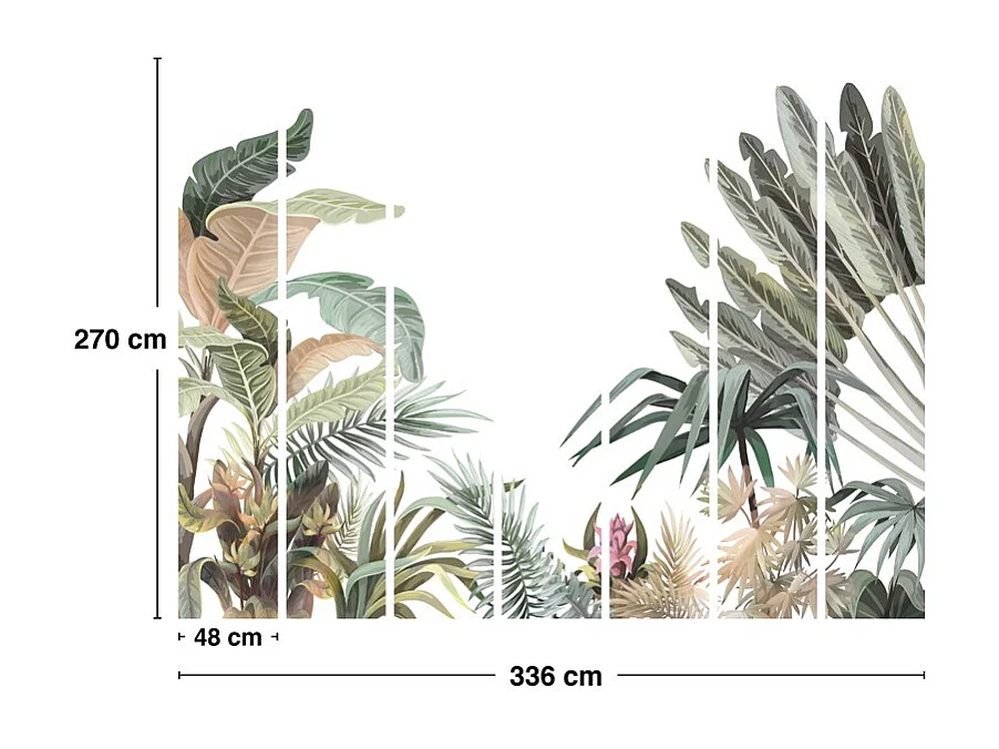 Papier peint panoramique - Harmonie - Vert - intissé : 150g/m² - 7 lés : 336x270cm