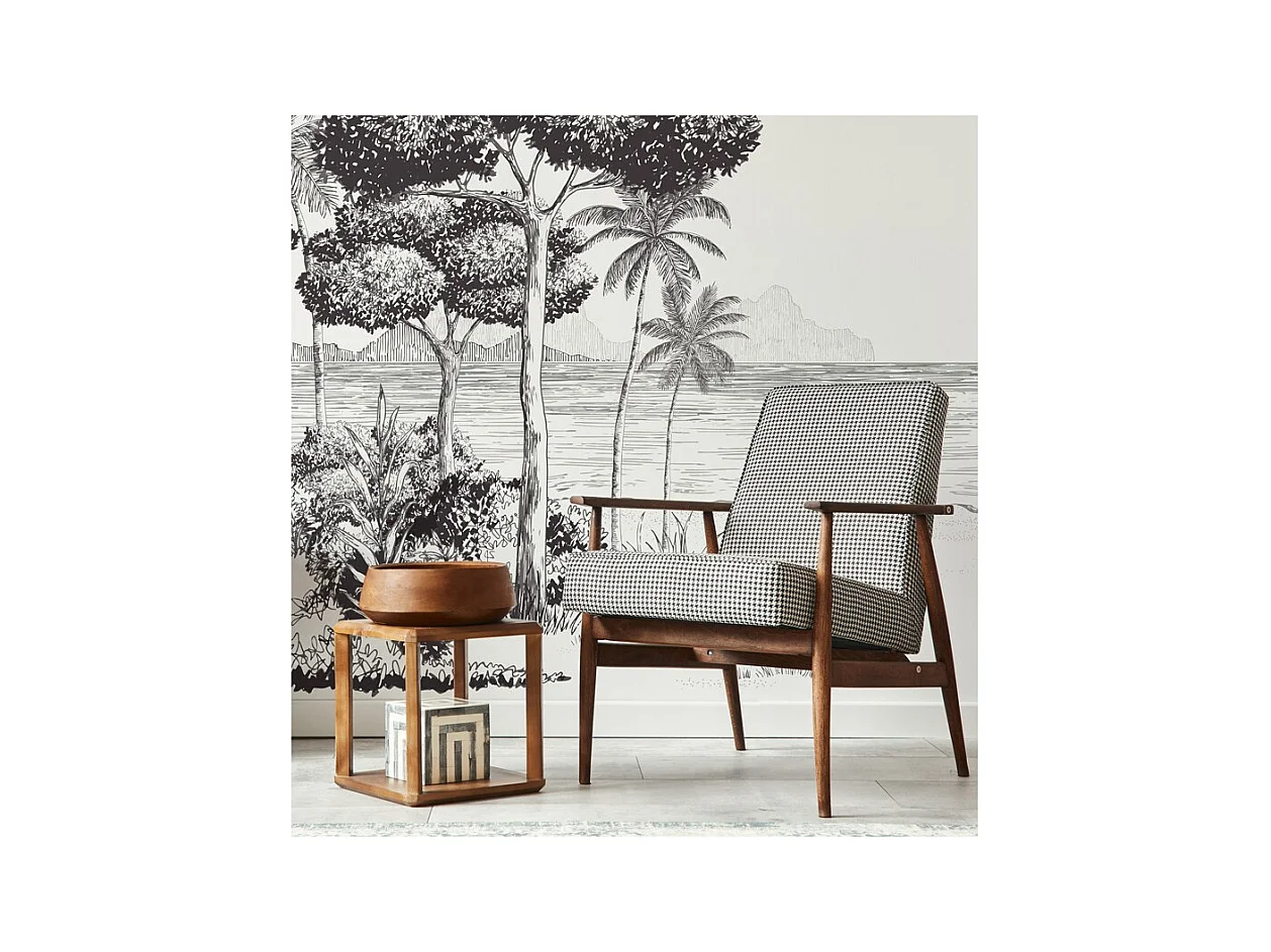 Papier peint panoramique - La Plage - Noir - intissé : 150g/m² - 9 lés : 432x270cm