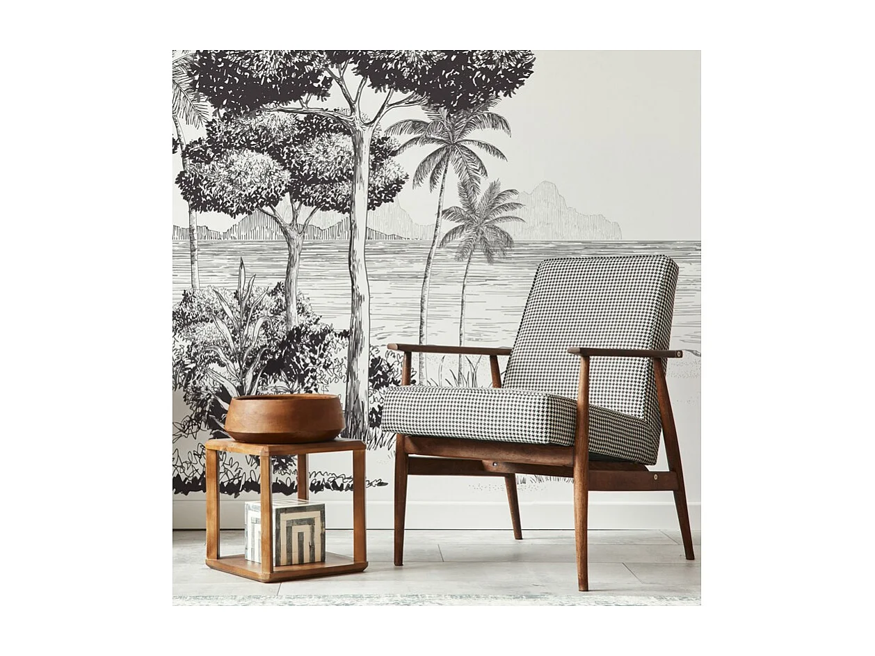 Papier peint panoramique - La Plage - Noir - intissé : 150g/m² - 9 lés : 432x270cm