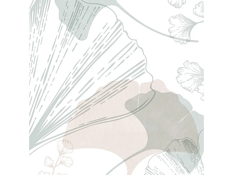 Papier peint panoramique - Gingko - Multicolore - intissé : 150g/m² - 5 lés : 240x270cm