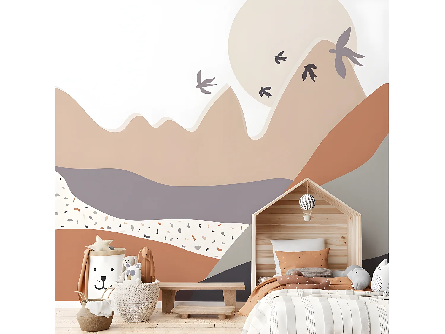 Papier Peint Panoramique L336xH270cm - Bird California - Papier intissé 150gr/m2