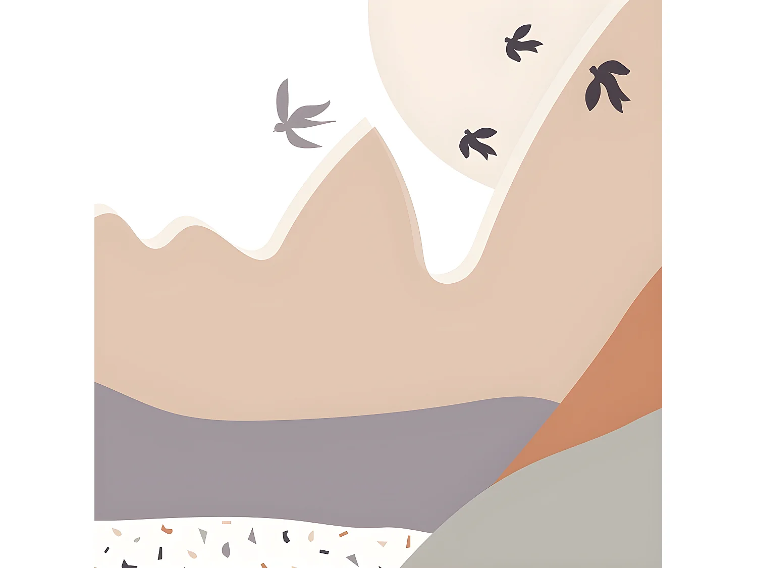 Papier Peint Panoramique L336xH270cm - Bird California - Papier intissé 150gr/m2