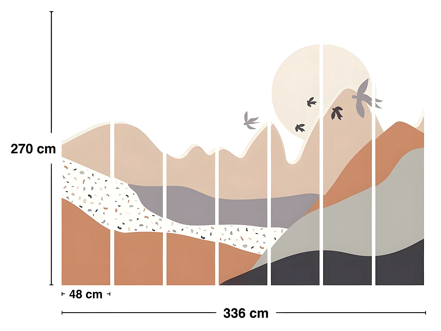 Papier Peint Panoramique L336xH270cm - Bird California - Papier intissé 150gr/m2