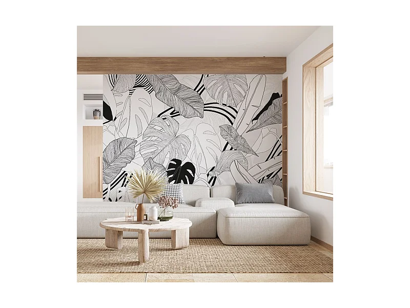 Papier peint panoramique - Bornéo - Noir - intissé : 150g/m² - 7 lés : 336x270cm