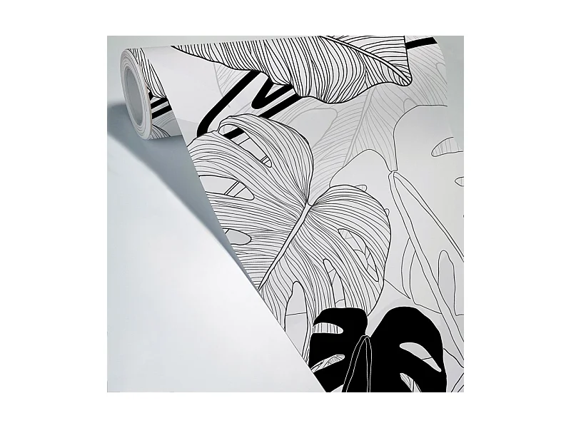 Papier peint panoramique - Bornéo - Noir - intissé : 150g/m² - 7 lés : 336x270cm