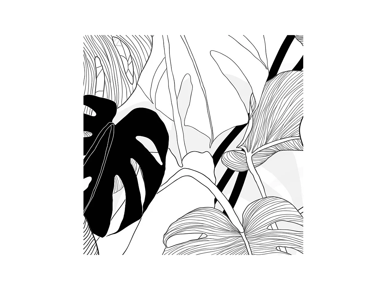 Papier peint panoramique - Bornéo - Noir - intissé : 150g/m² - 7 lés : 336x270cm