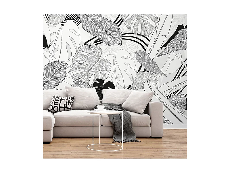 Papier peint panoramique - Bornéo - Noir - intissé : 150g/m² - 7 lés : 336x270cm