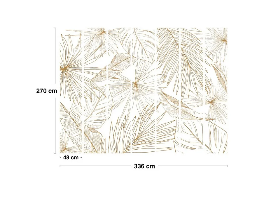 Papier peint panoramique - Lamnar - Marron - intissé : 150g/m² - 7 lés : 336x270cm