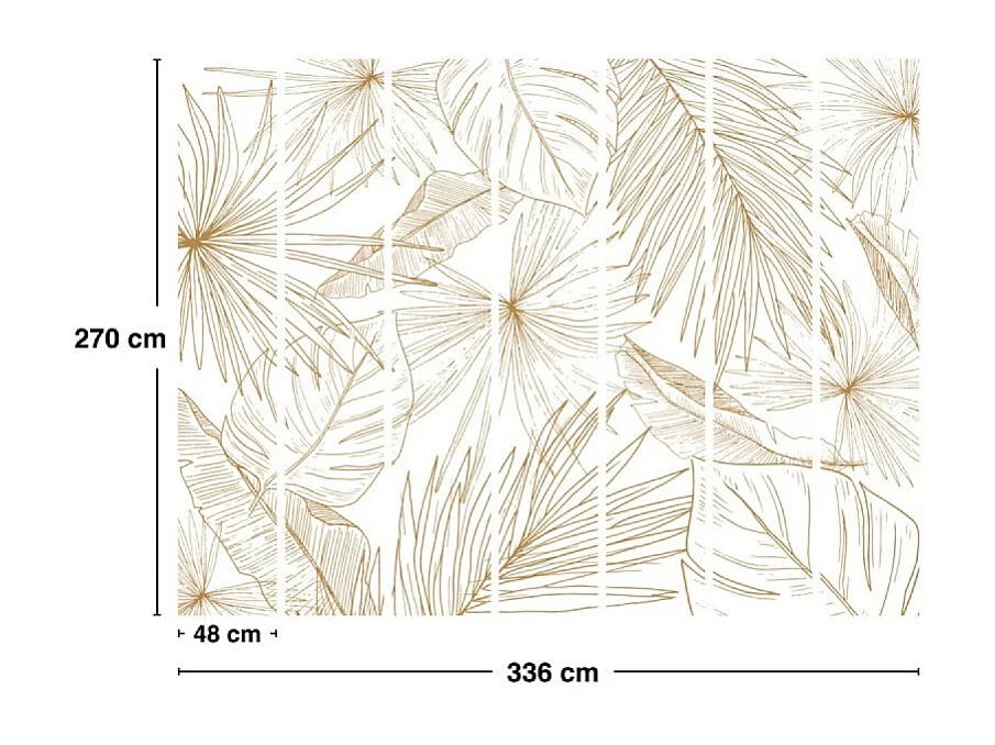 Papier peint panoramique - Lamnar - Marron - intissé : 150g/m² - 7 lés : 336x270cm