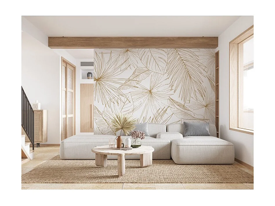 Papier peint panoramique - Lamnar - Marron - intissé : 150g/m² - 7 lés : 336x270cm