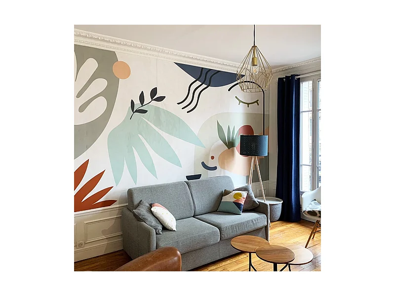 Papier peint panoramique - Face - Multicolore - intissé : 150g/m² - 9 lés : 432x270cm