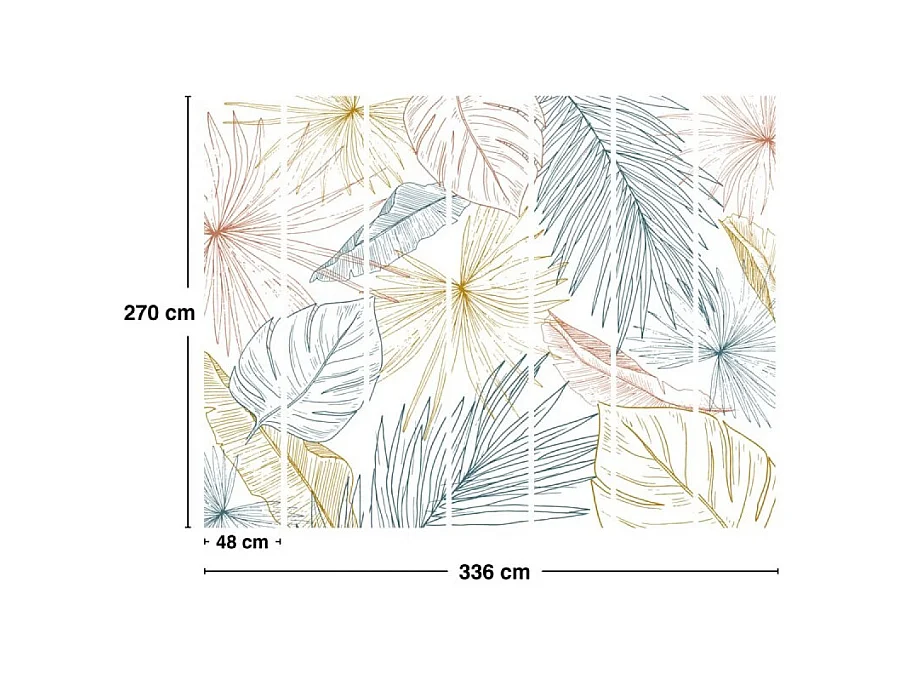 Papier peint panoramique - Lamnar - Multicolore - intissé : 150g/m² - 7 lés : 336x270cm