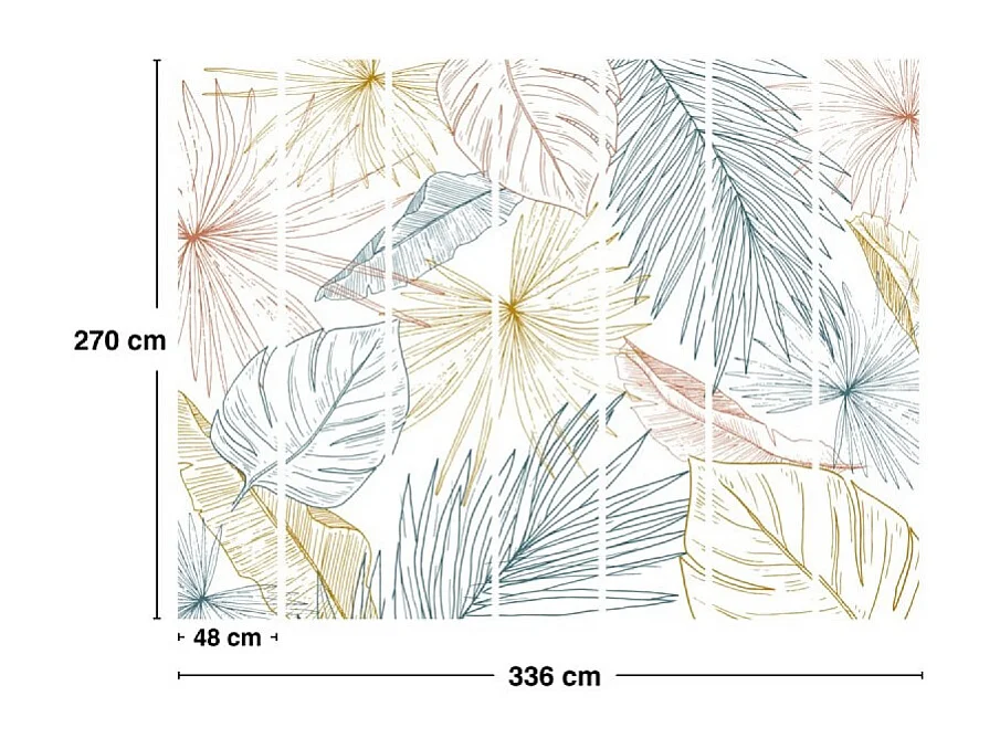 Papier peint panoramique - Lamnar - Multicolore - intissé : 150g/m² - 7 lés : 336x270cm