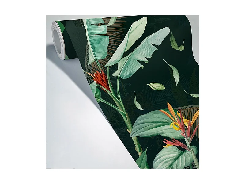 Papier peint panoramique - Tropics Dark - Vert - intissé : 150g/m² - 7 lés : 336x270cm