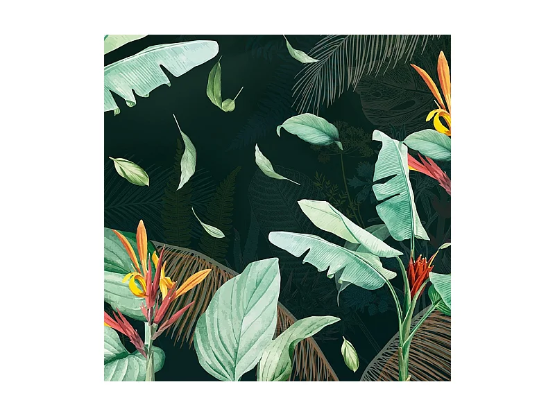Papier peint panoramique - Tropics Dark - Vert - intissé : 150g/m² - 7 lés : 336x270cm