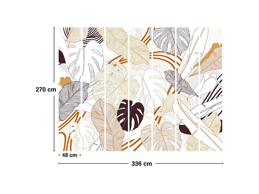 Papier peint panoramique - Bornéo - Multicolore - intissé : 150g/m² - 7 lés : 336x270cm