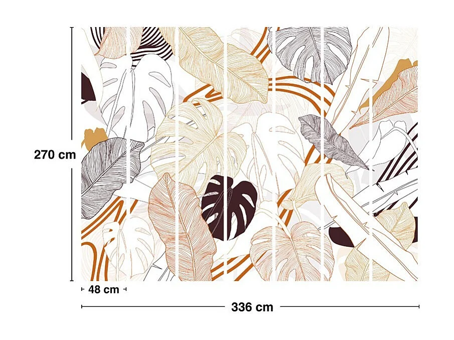 Papier peint panoramique - Bornéo - Multicolore - intissé : 150g/m² - 7 lés : 336x270cm