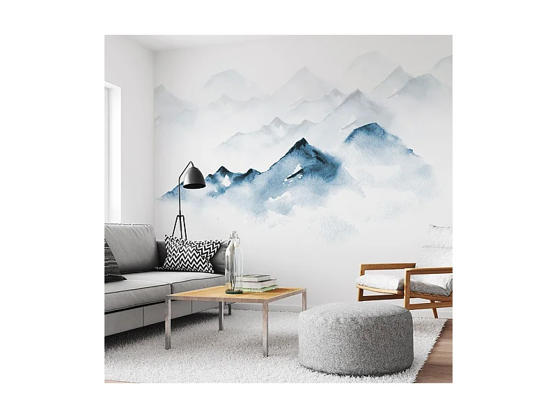 Papier peint panoramique - Yukon - Bleu - intissé : 150g/m² - 5 lés : 240x270cm