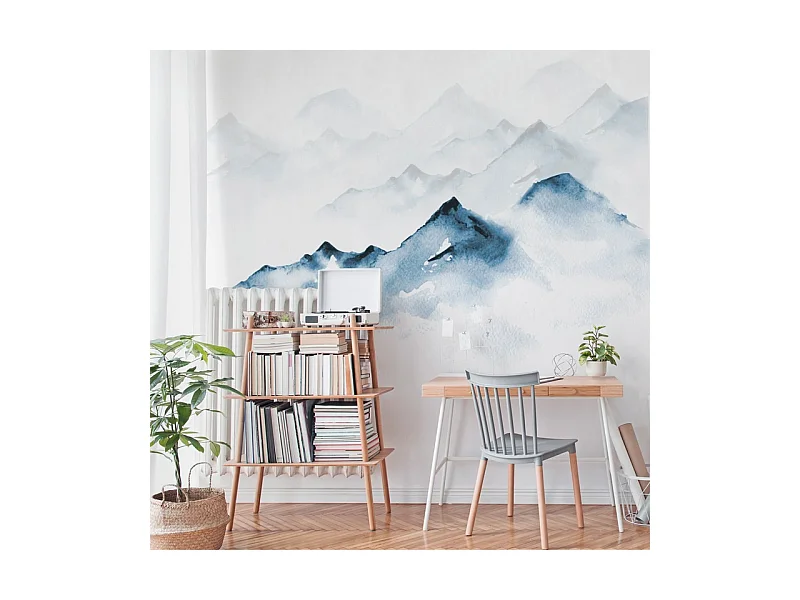 Papier peint panoramique - Yukon - Bleu - intissé : 150g/m² - 5 lés : 240x270cm