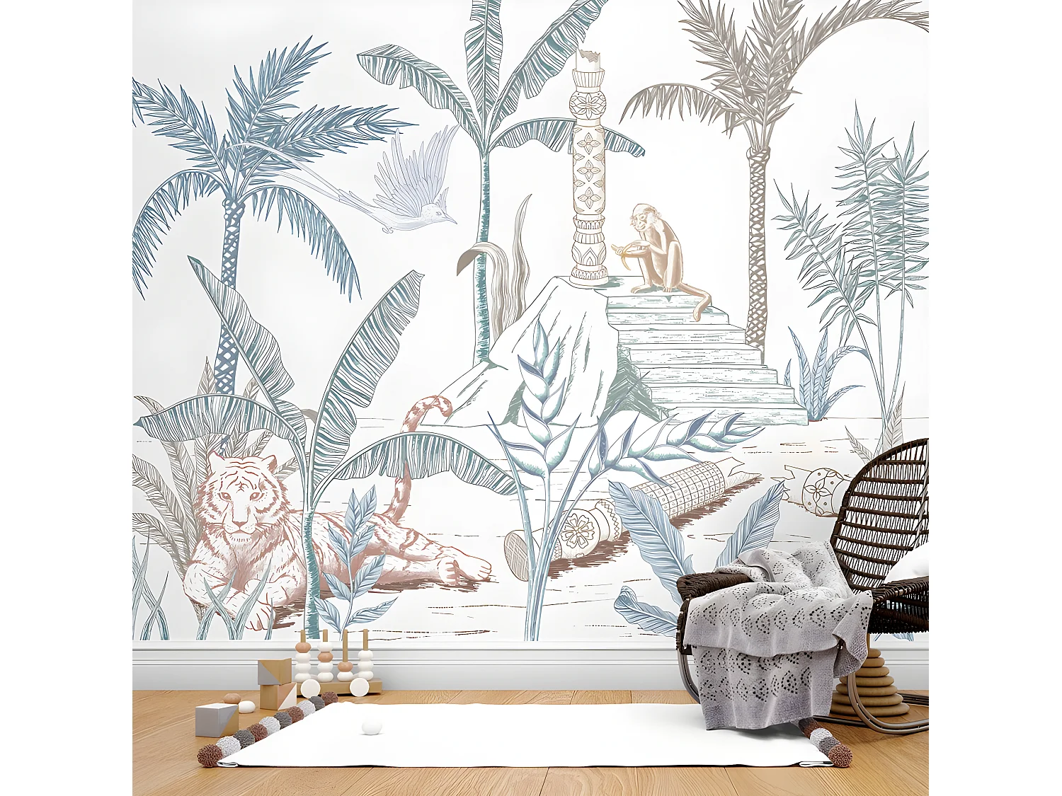 Papier Peint Panoramique L336xH270cm - Paradis Perdu - Papier intissé 150gr/m2