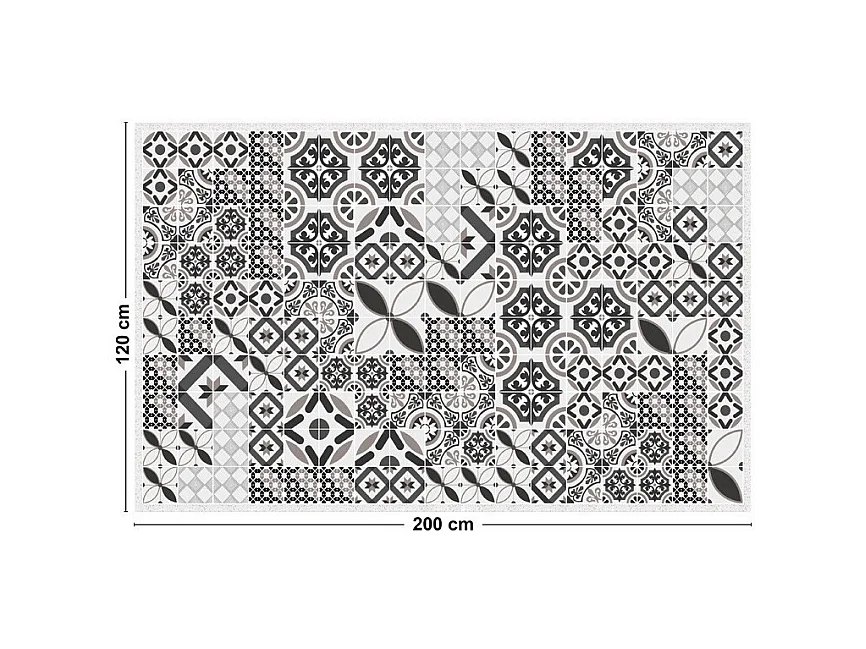 Tapis antidérapant - Naples - vinyle - int./ext. - Multicolore - 120x200cm