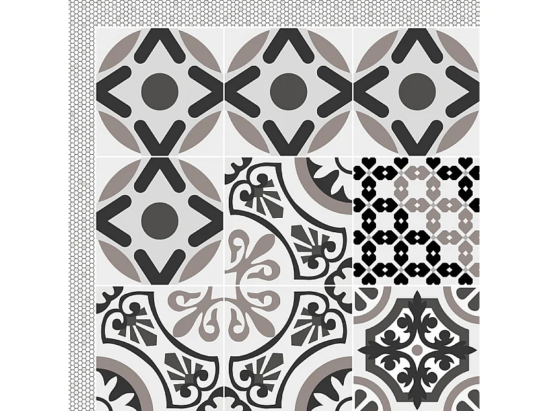 Tapis antidérapant - Naples - vinyle - int./ext. - Multicolore - 120x200cm