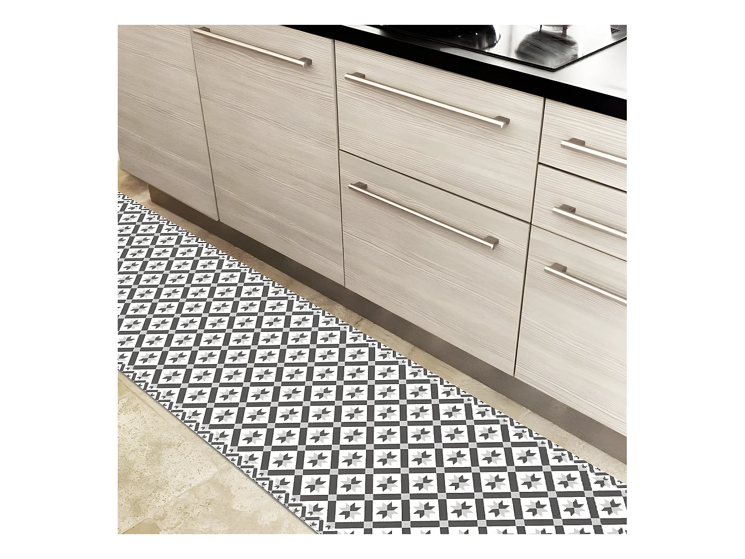 Tapis Vinyle Large l120xH200cm - Carreaux de ciment Louise - Vinyle