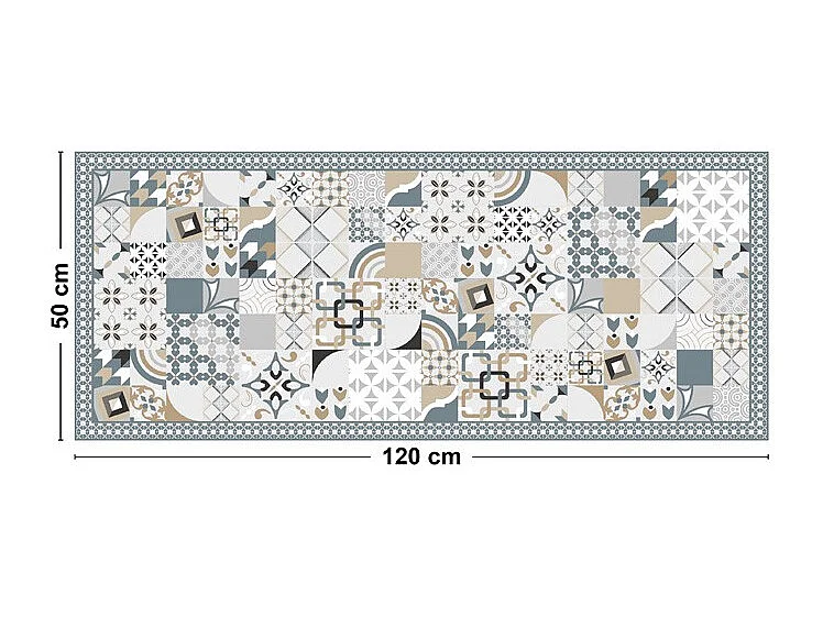 Tapis antidérapant - JC Dulce - vinyle - int./ext. - Bleu - 50x120cm