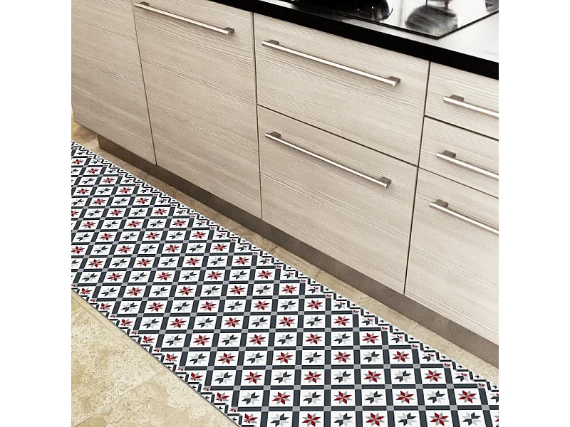 Tapis antidérapant - CC Victoria - vinyle - int./ext. - Multicolore - 50x200cm