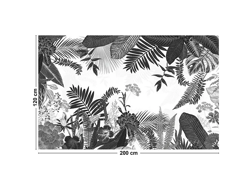 Tapis antidérapant - Végétal - vinyle - int./ext. - Noir - 120x200cm