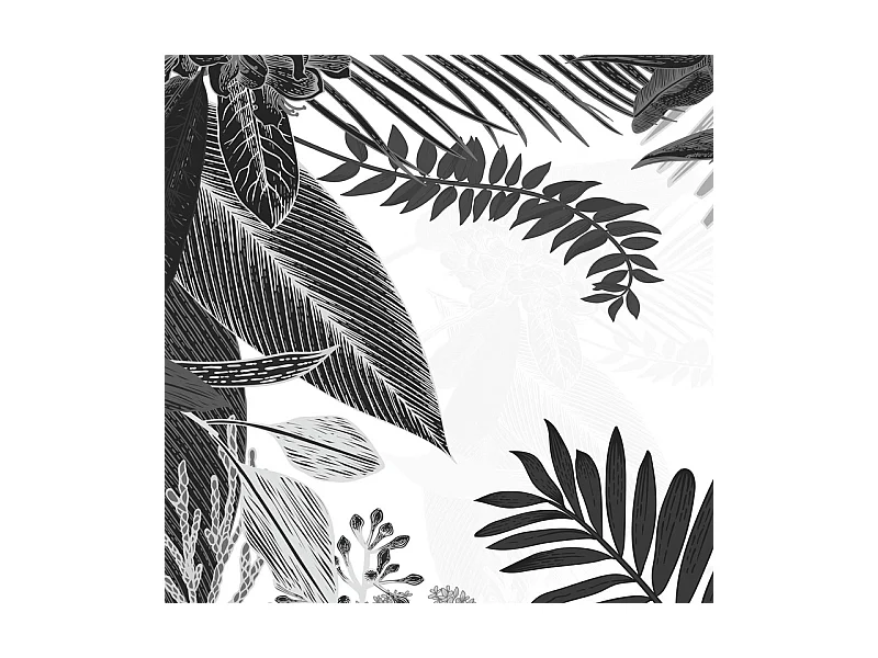 Tapis antidérapant - Végétal - vinyle - int./ext. - Noir - 120x200cm