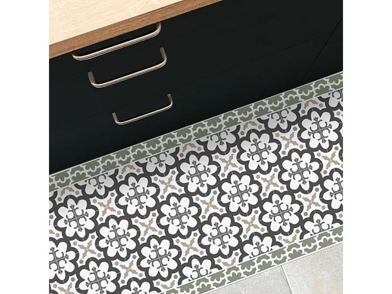 Tapis antidérapant - Cassandre - vinyle - int./ext. - Vert - 120x200cm