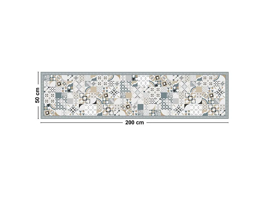 Tapis antidérapant - JC Dulce - vinyle - int./ext. - Bleu - 50x200cm