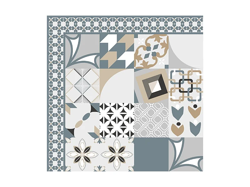 Tapis antidérapant - JC Dulce - vinyle - int./ext. - Bleu - 50x200cm