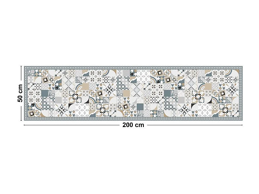 Tapis antidérapant - JC Dulce - vinyle - int./ext. - Bleu - 50x200cm