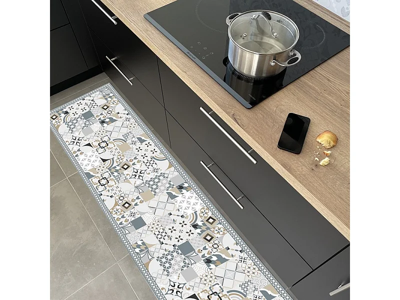 Tapis antidérapant - JC Dulce - vinyle - int./ext. - Bleu - 50x200cm