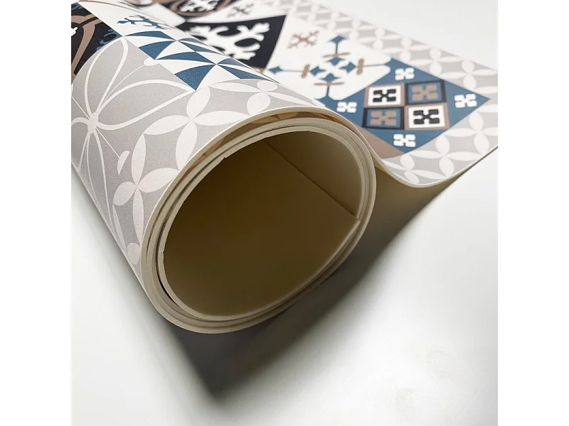 Tapis antidérapant - Ciment Style Dulce - vinyle - int./ext. - Bleu - 50x120cm