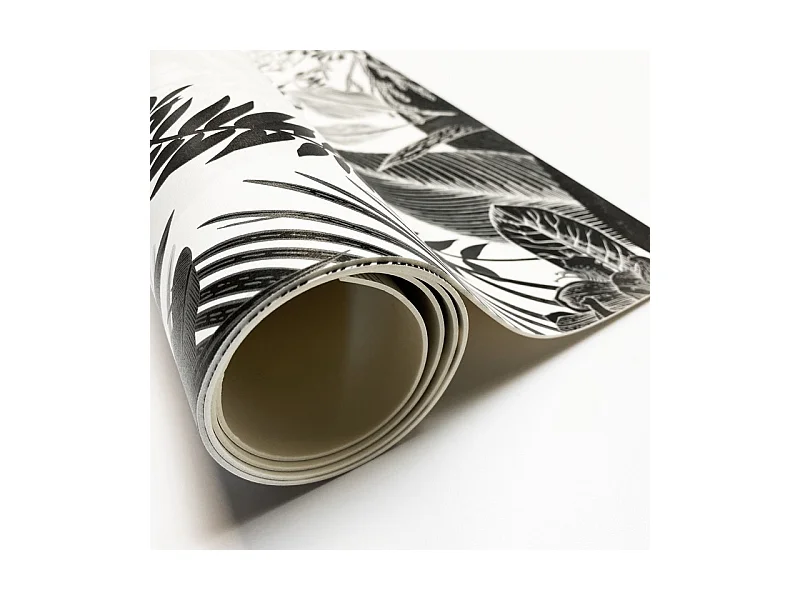 Tapis antidérapant - Végétal - vinyle - int./ext. - Noir - 50x200cm