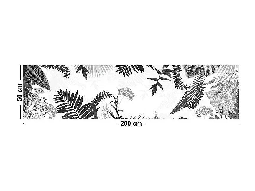 Tapis antidérapant - Végétal - vinyle - int./ext. - Noir - 50x200cm